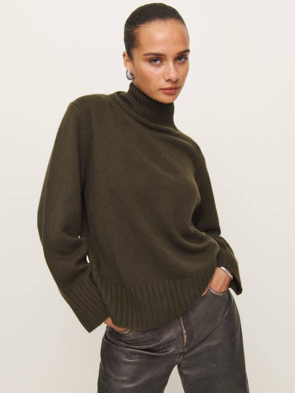 Conrad Cashmere Turtleneck - Pine Tree